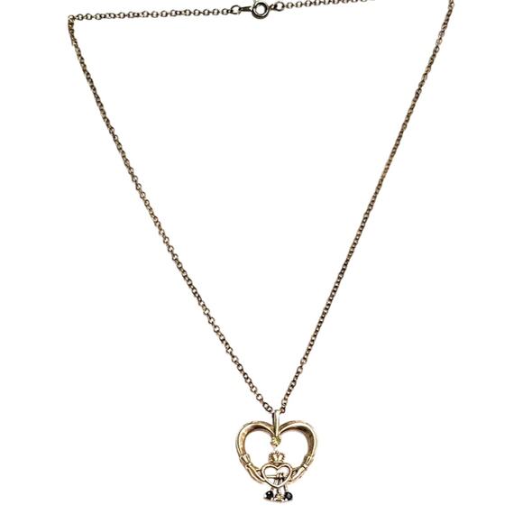 Vintage Lenox Claddagh Heart Pendant Necklace - Picture 2 of 3